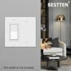 image2 Pack BESTTEN 2Gang Combination Wall Plate 1Gang Decorator Switch Cover 1Decor1Blank Standard Size Unbreakable Polycarbonate White
