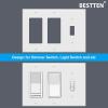 image2 Pack BESTTEN 3Gang Combination Wall Plate 2Decor 1Toggle Standard Size Unbreakable Polycarbonate Outlet and Switch Cover White