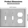 image2 Pack BESTTEN 3Gang Combo Metal Wall Plate with Protective Film 1Duplex2Toggle Standard Size CorrosionResistant Stainless Steel Outlet and Switch Cover Brushed Finish Silver