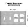 image2 Pack BESTTEN 4Gang Combo Metal Wall Plate with Protective Film 2Duplex2Toggle CorrosionResistant Stainless Steel Outlet and Switch Cover Standard Size Brushed Finish