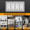 image2 Pack BESTTEN 4Gang Decor Metal Wall Plate with hite or Clear Plastic Film Stainless Steel Outlet Cover H453quot x W823quot Standard Size1 Brushed Stainless Steel
