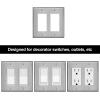 image2 Pack BESTTEN 4Gang Decor Metal Wall Plate with hite or Clear Plastic Film Stainless Steel Outlet Cover H453quot x W823quot Standard Size1 Brushed Stainless Steel