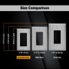 image2 Pack BESTTEN 4Gang Decor Metal Wall Plate with hite or Clear Plastic Film Stainless Steel Outlet Cover H453quot x W823quot Standard SizeBrushed Stainless Steel