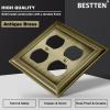 image2 Pack BESTTEN Satin Nickel Zinc Alloy 2 Gang Duplex Wall Plate Grand Collection Decorative Metal Receptacle Outlet CoverAntique Brass
