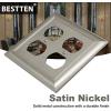 image2 Pack BESTTEN Satin Nickel Zinc Alloy 2 Gang Duplex Wall Plate Grand Collection Decorative Metal Receptacle Outlet CoverSatin Nickel