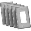 image5 Pack BESTTEN 1Gang Midsize Blank Metal Wall Plate Midway No Device Metal Outlet Cover Durable Corrosion Resistant H486 x W312 Brushed Finish Silver5