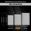 image5 Pack BESTTEN 1Gang Midsize Blank Metal Wall Plate Midway No Device Metal Outlet Cover Durable Corrosion Resistant H486 x W312 Brushed Finish Silver5