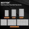 image5 Pack BESTTEN 1Gang Midsize Blank Metal Wall Plate Midway No Device Metal Outlet Cover Durable Corrosion Resistant H486 x W312 Brushed Finish Silver5