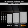 image5 Pack BESTTEN 1Gang OverSize Duplex Metal Wall Plate with Protective Film Jumbo Receptacle Outlet Cover CorrosionResistant Stainless Steel Wall Plate Brushed Finish Silver5