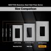 image5 Pack BESTTEN 1Gang OverSize Duplex Metal Wall Plate with Protective Film Jumbo Receptacle Outlet Cover CorrosionResistant Stainless Steel Wall Plate Brushed Finish Silver5