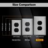 image5 Pack BESTTEN 1Gang OverSize Duplex Metal Wall Plate with Protective Film Jumbo Receptacle Outlet Cover CorrosionResistant Stainless Steel Wall Plate Brushed Finish Silver10