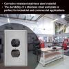 image5 Pack BESTTEN 1Gang OverSize Duplex Metal Wall Plate with Protective Film Jumbo Receptacle Outlet Cover CorrosionResistant Stainless Steel Wall Plate Brushed Finish Silver5