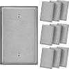 image5 Pack BESTTEN 1Gang OverSize Duplex Metal Wall Plate with Protective Film Jumbo Receptacle Outlet Cover CorrosionResistant Stainless Steel Wall Plate Brushed Finish Silver10