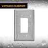 image5 Pack BESTTEN 1Gang OverSize Duplex Metal Wall Plate with Protective Film Jumbo Receptacle Outlet Cover CorrosionResistant Stainless Steel Wall Plate Brushed Finish Silver5