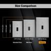 image5 Pack BESTTEN 1Gang OverSize Duplex Metal Wall Plate with Protective Film Jumbo Receptacle Outlet Cover CorrosionResistant Stainless Steel Wall Plate Brushed Finish Silver5
