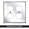image5 Pack BESTTEN Duplex Metal Wall Plate with Protective Film 1Gang Standard Size CorrosionResistant Stainless Steel Outlet and Switch Cover Industrial Grade Brushed Finish SilverPolished Stainless Steel