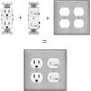 image5 Pack BESTTEN Duplex Metal Wall Plate with Protective Film 1Gang Standard Size CorrosionResistant Stainless Steel Outlet and Switch Cover Industrial Grade Brushed Finish SilverBrushed Stainless Steel