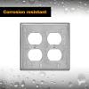 image5 Pack BESTTEN Duplex Metal Wall Plate with Protective Film 1Gang Standard Size CorrosionResistant Stainless Steel Outlet and Switch Cover Industrial Grade Brushed Finish SilverBrushed Stainless Steel