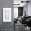 image50 Pack BESTTEN Single Pole Decorator Wall Light Switch with Wallplate 15A 120277V OnOff Rocker Paddle Interrupter UL Listed WhiteSingle Pole