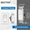 image50 Pack BESTTEN Single Pole Decorator Wall Light Switch with Wallplate 15A 120277V OnOff Rocker Paddle Interrupter UL Listed WhiteSingle Pole