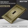 imageBESTTEN 1 Gang Toggle Light Switch Cover Plate 4 Pack Zinc Alloy Grand Collection Toggle Switch Wall Plate Oiled Bronze Corrosion ResistantAntique Brass