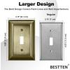 imageBESTTEN 1 Gang Toggle Light Switch Cover Plate 4 Pack Zinc Alloy Grand Collection Toggle Switch Wall Plate Oiled Bronze Corrosion ResistantAntique Brass