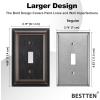 imageBESTTEN 1 Gang Toggle Light Switch Cover Plate 4 Pack Zinc Alloy Grand Collection Toggle Switch Wall Plate Oiled Bronze Corrosion ResistantOil Rubbed Bronze