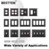 imageBESTTEN 1 Gang Toggle Light Switch Cover Plate 4 Pack Zinc Alloy Grand Collection Toggle Switch Wall Plate Oiled Bronze Corrosion ResistantOil Rubbed Bronze