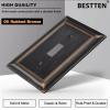 imageBESTTEN 1 Gang Toggle Light Switch Cover Plate 4 Pack Zinc Alloy Grand Collection Toggle Switch Wall Plate Oiled Bronze Corrosion ResistantOil Rubbed Bronze