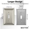 imageBESTTEN 1 Gang Toggle Light Switch Cover Plate 4 Pack Zinc Alloy Grand Collection Toggle Switch Wall Plate Oiled Bronze Corrosion ResistantSatin Nickel