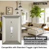 imageBESTTEN 1 Gang Toggle Light Switch Cover Plate 4 Pack Zinc Alloy Grand Collection Toggle Switch Wall Plate Oiled Bronze Corrosion ResistantSatin Nickel