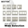 imageBESTTEN 1 Gang Toggle Light Switch Cover Plate 4 Pack Zinc Alloy Grand Collection Toggle Switch Wall Plate Oiled Bronze Corrosion ResistantSatin Nickel