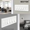 imageBESTTEN 1 Pack 1 Gang Screwless Decorative Wall Plate USWP4 Glossy Off White Decorator Outlet Cover for Light Switch Dimmer GFCI USB Receptacle H469 x W291Standard Size Off White