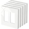 imageBESTTEN 1 Pack 1 Gang Screwless Decorative Wall Plate USWP4 Glossy Off White Decorator Outlet Cover for Light Switch Dimmer GFCI USB Receptacle H469 x W291Standard Size Off White