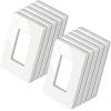 imageBESTTEN 1 Pack 1 Gang Screwless Decorative Wall Plate USWP4 Glossy Off White Decorator Outlet Cover for Light Switch Dimmer GFCI USB Receptacle H469 x W291Standard Size Off White