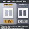 imageBESTTEN 1 Pack 1 Gang Screwless Decorative Wall Plate USWP4 Glossy Off White Decorator Outlet Cover for Light Switch Dimmer GFCI USB Receptacle H469 x W291Mid Size Off White