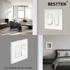 imageBESTTEN 1 Pack 1 Gang Screwless Decorative Wall Plate USWP4 Glossy Off White Decorator Outlet Cover for Light Switch Dimmer GFCI USB Receptacle H469 x W291Standard Size Off White