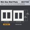 imageBESTTEN 1 Pack 1 Gang Screwless Decorative Wall Plate USWP4 Glossy Off White Decorator Outlet Cover for Light Switch Dimmer GFCI USB Receptacle H469 x W291Mid Size Off White