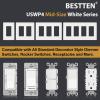 imageBESTTEN 1 Pack 1 Gang Screwless Decorative Wall Plate USWP4 Glossy Off White Decorator Outlet Cover for Light Switch Dimmer GFCI USB Receptacle H469 x W291Mid Size Off White