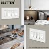 imageBESTTEN 1 Pack 1 Gang Screwless Decorative Wall Plate USWP4 Glossy Off White Decorator Outlet Cover for Light Switch Dimmer GFCI USB Receptacle H469 x W291Mid Size Off White