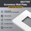 imageBESTTEN 1 Pack 1 Gang Screwless Decorative Wall Plate USWP4 Glossy Off White Decorator Outlet Cover for Light Switch Dimmer GFCI USB Receptacle H469 x W291Mid Size Off White