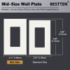 imageBESTTEN 1 Pack 1 Gang Screwless Decorative Wall Plate USWP4 Glossy Off White Decorator Outlet Cover for Light Switch Dimmer GFCI USB Receptacle H469 x W291Mid Size Off White