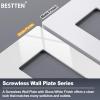 imageBESTTEN 1 Pack 1 Gang Screwless Decorative Wall Plate USWP4 Glossy Off White Decorator Outlet Cover for Light Switch Dimmer GFCI USB Receptacle H469 x W291Standard Size Off White