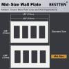 imageBESTTEN 1 Pack 1 Gang Screwless Decorative Wall Plate USWP4 Glossy Off White Decorator Outlet Cover for Light Switch Dimmer GFCI USB Receptacle H469 x W291Mid Size Off White
