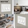 imageBESTTEN 1 Pack 1 Gang Screwless Decorative Wall Plate USWP4 Glossy Off White Decorator Outlet Cover for Light Switch Dimmer GFCI USB Receptacle H469 x W291Mid Size Off White