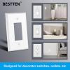 imageBESTTEN 10 Pack 1Gang Jumbo Duplex Receptacle Outlet Wall Plate OverSize Unbreakable Polycarbonate Electrical Outlet Plate and Switch Cover ETL Listed White10