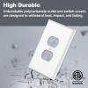 imageBESTTEN 10 Pack 1Gang Jumbo Duplex Receptacle Outlet Wall Plate OverSize Unbreakable Polycarbonate Electrical Outlet Plate and Switch Cover ETL Listed White10