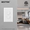 imageBESTTEN 10 Pack 1Gang Jumbo Duplex Receptacle Outlet Wall Plate OverSize Unbreakable Polycarbonate Electrical Outlet Plate and Switch Cover ETL Listed White50