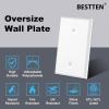 imageBESTTEN 10 Pack 1Gang Jumbo Duplex Receptacle Outlet Wall Plate OverSize Unbreakable Polycarbonate Electrical Outlet Plate and Switch Cover ETL Listed White10