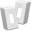 imageBESTTEN 10 Pack 1Gang Jumbo Duplex Receptacle Outlet Wall Plate OverSize Unbreakable Polycarbonate Electrical Outlet Plate and Switch Cover ETL Listed White10